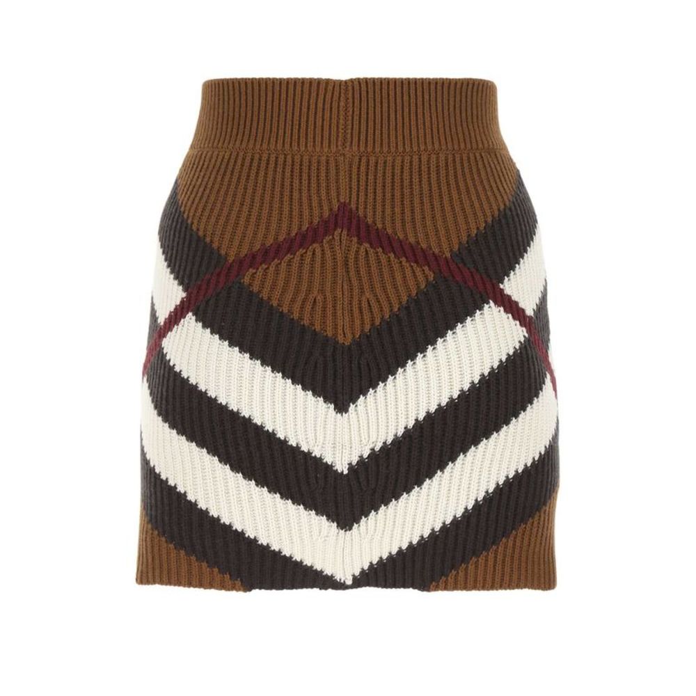 BURBERRY Embroidered Cashmere And Cotton Mini Skirt - Picture 2 of 2